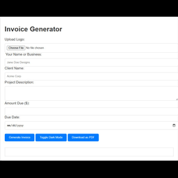 Premium Freelancer Invoice Generator