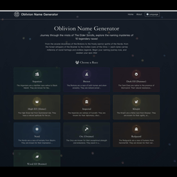 Oblivion Name Generator