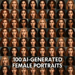 100 AI Female Portraits – Commercial Use
