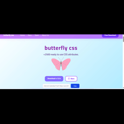 butterfly css +2500 attribute  framework