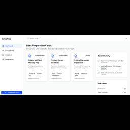 Sales Preparation Card Platform