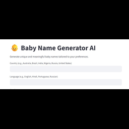 Baby Name Generator AI