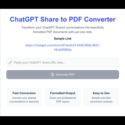 ChatGPT Share To PDF Converter