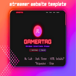 Streamer Website Template – Animated