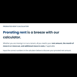 Prorated Rent Calculator