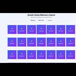 Greek Gods memory game