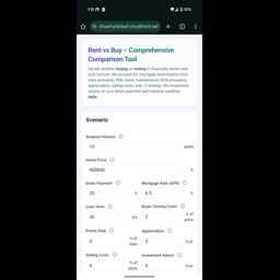 Comprehensive Rent vs Buy Calc
