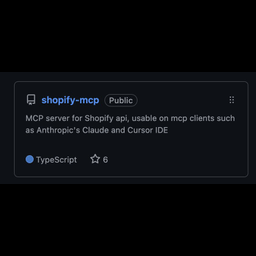MCP server for Shopify Api