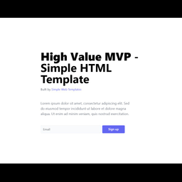 High Value MVP - Simple HTML Template