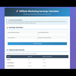 Affiliate Marketing Earnings Calculator