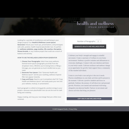Health and Wellness Ipsum Generator