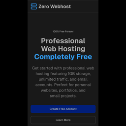 Zero Webhost - 100% Free forever