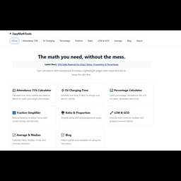 EasyMathsTools — Simple Calculators