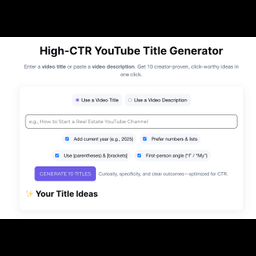 AI YouTube Title Generator — PackaPop