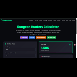Dungeon Hunters Calculator
