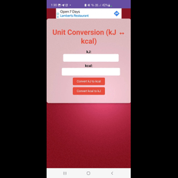Unit Conversion (kJ - kcal)