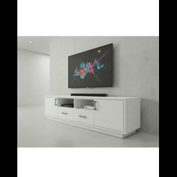 Modern White TV Unit with Storage